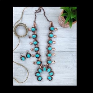New western necklace and earrings set